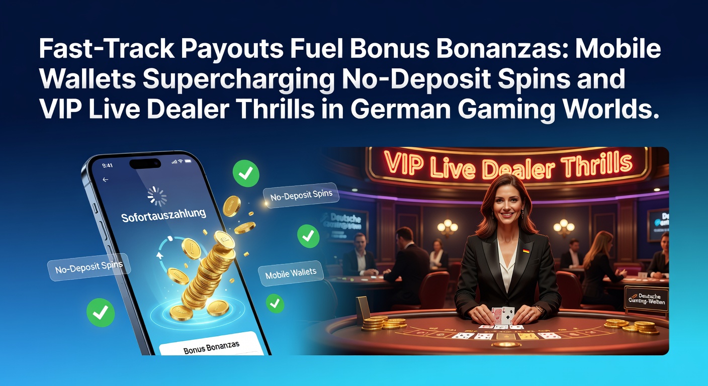 Grafik zeigt blitzschnelle Auszahlungen mit mobilen Wallets, die Bonus-Spins und Live-Dealer-Sitzungen in deutschen Casinos boosten