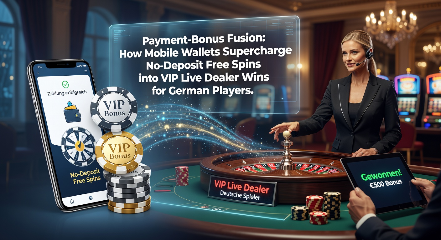 Smartphone mit Mobile Wallet-App zeigt Casino-Bonus und Live-Dealer-Tisch, umgeben von deutschen Flaggen und Gewinnsymbole