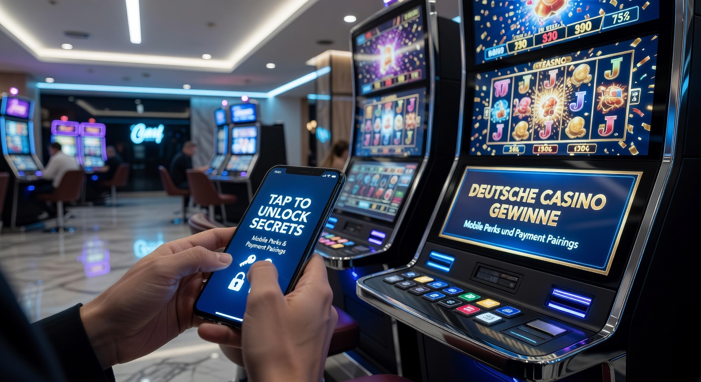 Grafik zeigt Zahlungsmethoden wie Apple Pay und PayPal gepaart mit Mobile-Casino-Apps und steigenden Gewinnkurven in Deutschland