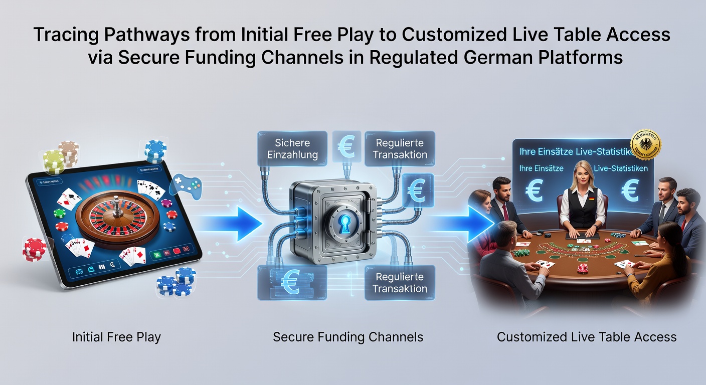 Darstellung von Spielwegen von Freispielen zu Live-Tischen mit Fokus auf sichere Zahlungen